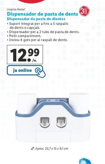 Lidl Dispensador de Pasta de Dents oferta