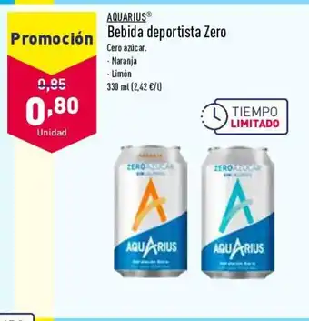ALDI Aquarius Bebida Deportisa Zero oferta