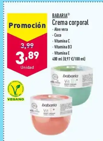 ALDI Babaria Crema Corporal oferta