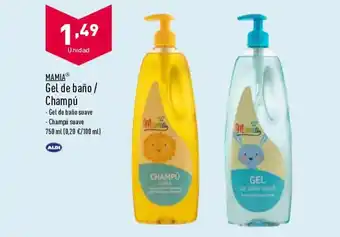 ALDI Mamia Gel de Baño /Champú oferta