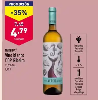 ALDI Nereida Vino Blanco DOP Ribeiro oferta