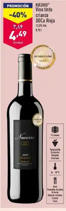 ALDI Nucerro Vino Tinto Crianza DOCa Rioja oferta