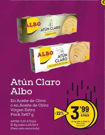 AhorraMas Atún Claro Albo 3 x 67g oferta