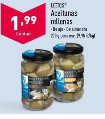 ALDI Lyttos Aceitunas Rellenas oferta