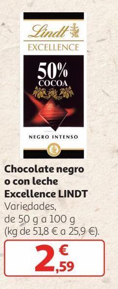 Alcampo Chocolate lindt oferta