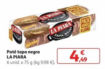 Alcampo Paté tapa negra la piara oferta