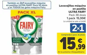 Carrefour Lavavajillas máquina en pastilla ultra fairy oferta