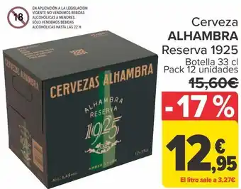 Carrefour Cerveza alhambra reserva oferta