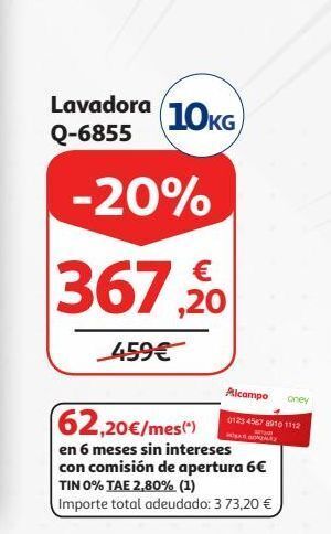 Alcampo Lavadoras qilive oferta