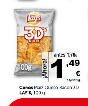 Masymas Conos Maiz Queso Bacon 3D Lay's oferta