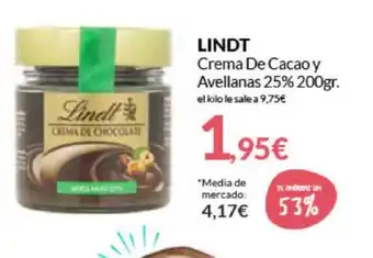 PrimaPrix Lindt Crema De Cacao Y Avellanas 25% 200 Gr oferta