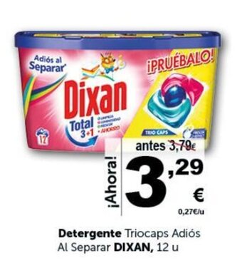 Masymas Detergente Triocaps Adios Al Separar Dixan, 12 u oferta