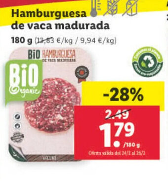 Lidl Hamburguesa De Vaca Madurada oferta