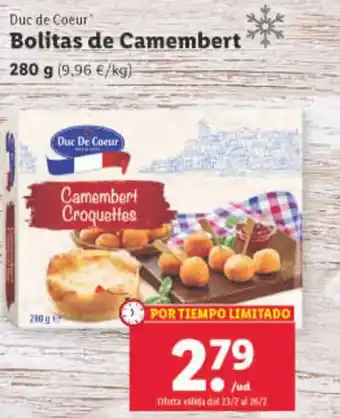 Lidl Bolitas De Camembert 280 g oferta