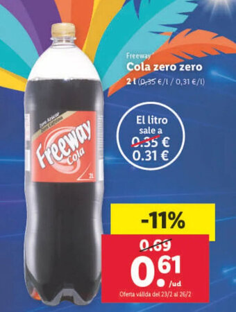 Lidl Cola Zero Zero oferta