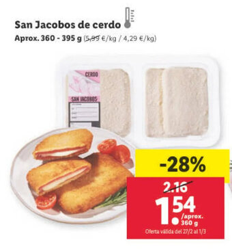 Lidl San Jacobos De Cerdo oferta