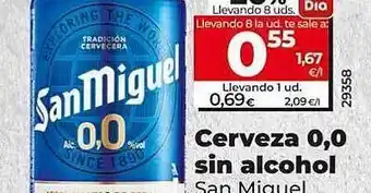 Dia Cerveza 0,0 sin alcohol san miguel oferta
