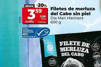 Dia Filetes de merluza del cabo sin piel oferta