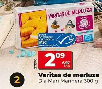 Dia Varitas de merluza dia mari marinera oferta