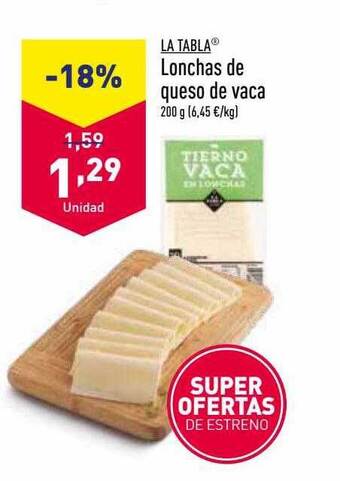 ALDI Lonchas de queso de vaca oferta