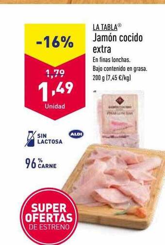 ALDI Jamón cocido extra oferta