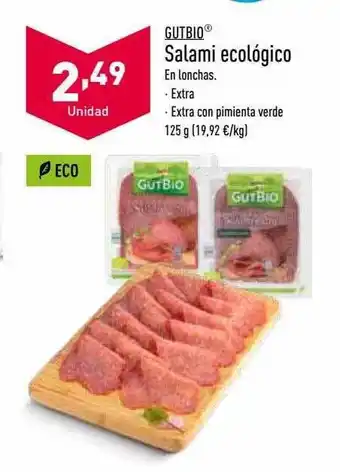 ALDI Gutbio salami ecológico oferta