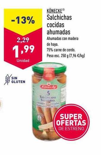 ALDI Salchichas cocidas ahumadas oferta