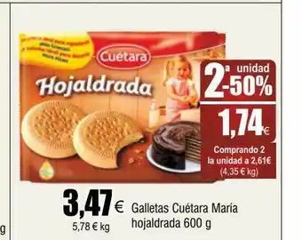 FROIZ 2a unidad -50% galletas cuétara maria hojaldrada oferta