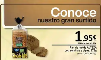 SPAR Pan de molde alteza con semillas y pipas oferta