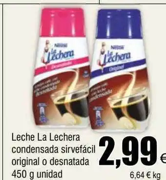 FROIZ Leche la lechera condensada sirvefácil original o desnatada oferta