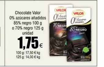 FROIZ Chocolate valor 0% azúcares añadidos 85% negro o 70% negro unidad oferta