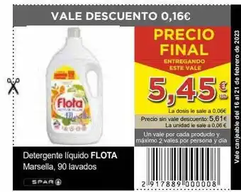 SPAR Detergente líquido flota marsella, 90 lavados oferta
