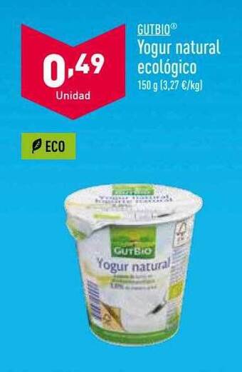 ALDI Yogur natural ecológico oferta