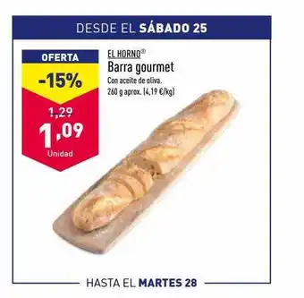 ALDI El horno barra gourmet oferta