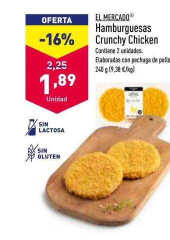 ALDI Hamburguesas crunchy chicken oferta
