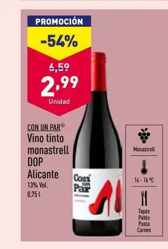 ALDI Vino tinto monastrell dop alicante oferta