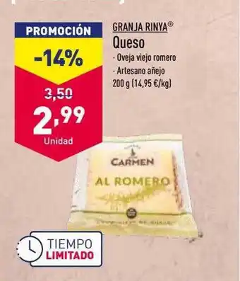 ALDI Granja rinya queso oferta
