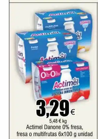 FROIZ Actimel danone 0% fresa, fresa o multifrutas 6 oferta
