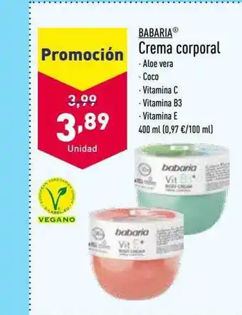 ALDI Crema corporal oferta