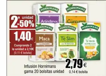 FROIZ 2a unidad -50% infusión hornimans gama 20 bolsitas unidad oferta