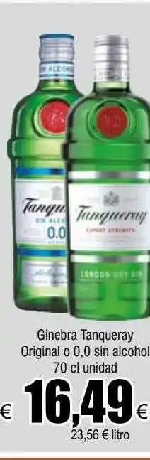 FROIZ Ginebra tanqueray original o 0.0 sin alcohol oferta