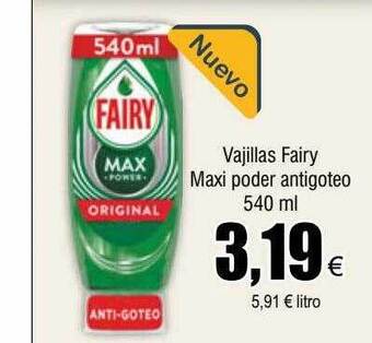 FROIZ Vajillas fairy maxi poder antigoteo oferta