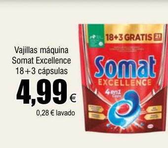 FROIZ Vajillas máquina somat excellence 18+3 cápsulas oferta