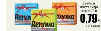 FROIZ Servilletas renova 1 capa colores oferta