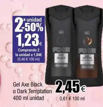 FROIZ 2a unidad -50% gel axe black o dark temptation oferta