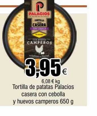 FROIZ Tortilla de patatas palacios casera con cebolla y huevos camperos oferta