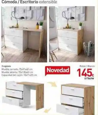 Cómoda escritorio extensible 017849w