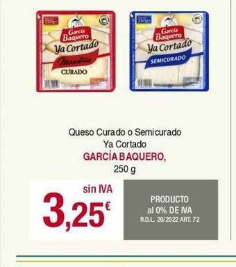 Masymas Queso curado o semicurado ya cortado garcia baquero oferta