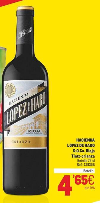 Makro Hacienda lopez de haro d.o.ca. rioja tinto crianza oferta