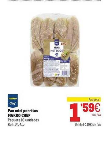 Makro Pan mini perritos makro chef oferta